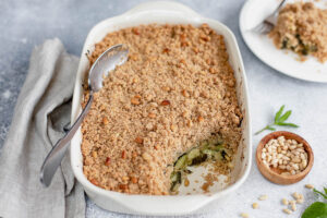 Crumble courgette menthe feta au Thermomix