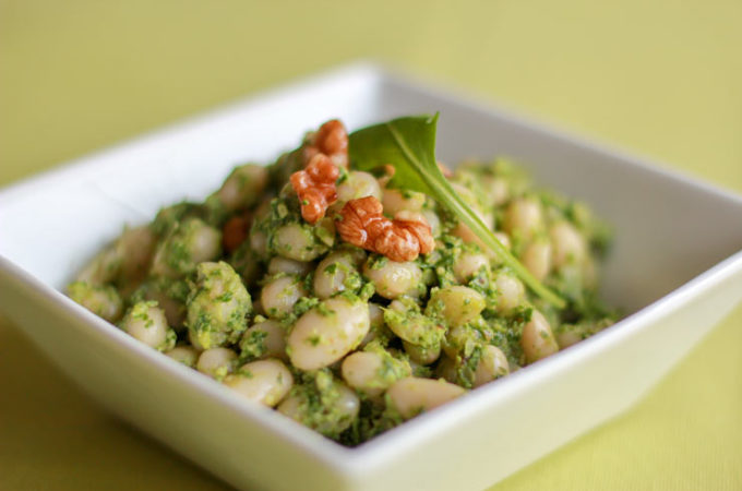 Salade de mogettes pesto de roquette au Thermomix