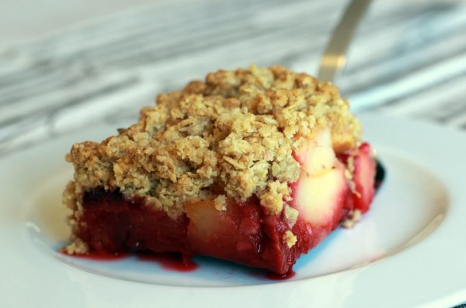 Crumble Thermomix pomme framboise à l'avoine