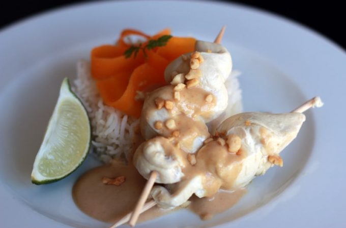 Recette de brochettes de poulet sauce satay au Thermomix