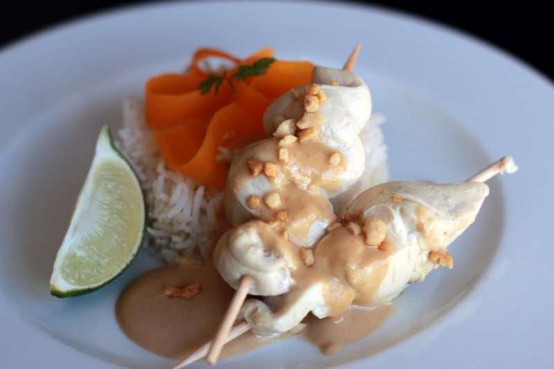 Recette de brochettes de poulet sauce satay au Thermomix