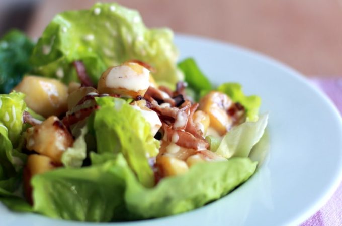 Recette de salade au bacon et à la pomme, sauce camembert au Thermomix