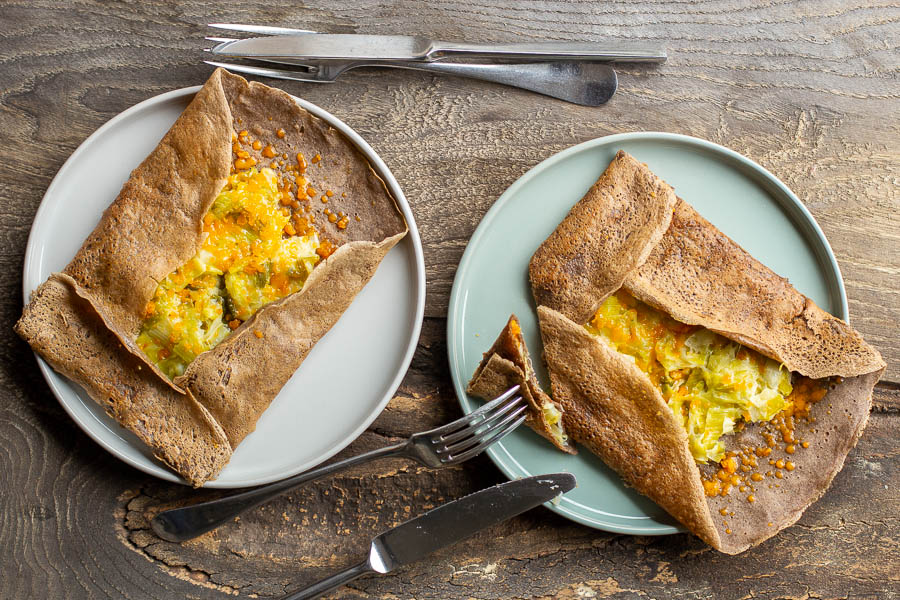 Galettes à la fondue de poireau et mimolette au Thermomix