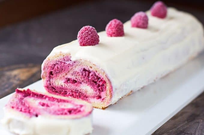 Recette de buche chocolat blanc framboise au Thermomix