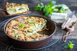 Flan aux courgettes au Thermomix à la menthe et féta