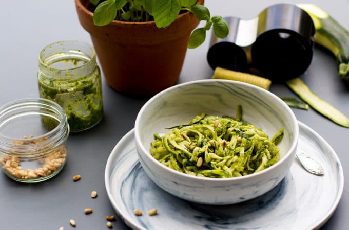 Spaghetti de courgettes au pesto au Thermomix