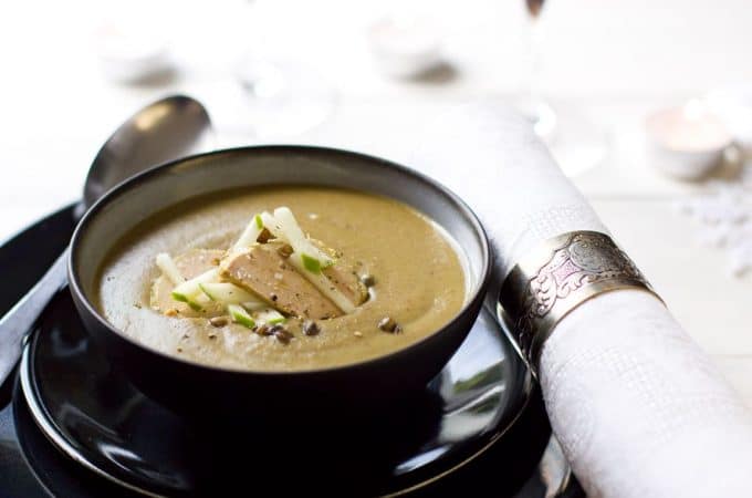 Recette de velouté de lentille au foie gras au Thermomix