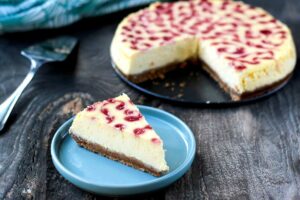 Recette de cheesecake Thermomix marbré à la framboise