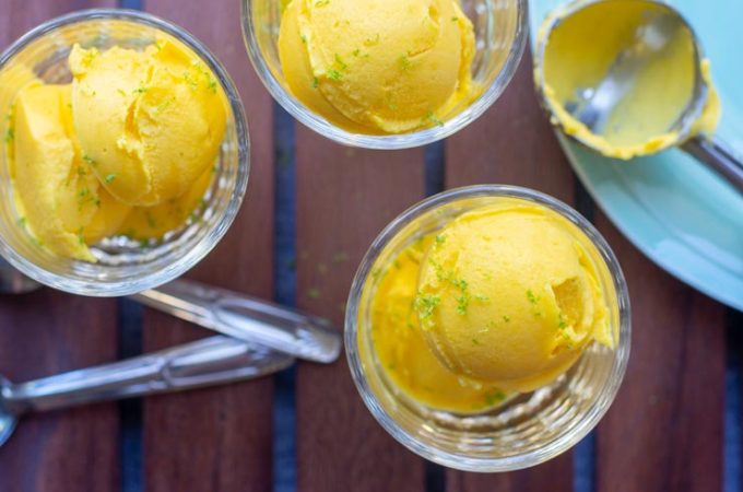 Sorbet mangue et citron vert au thermomix