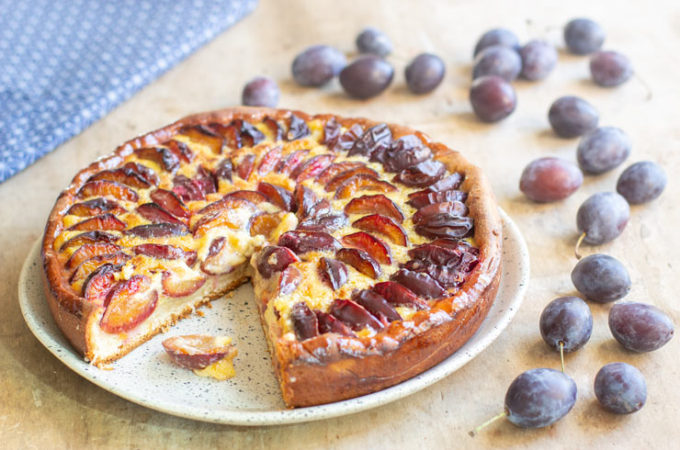 Tarte aux prunes quetches au thermomix