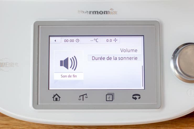 Réglage du son du Thermomix - Durée de la sonnerie