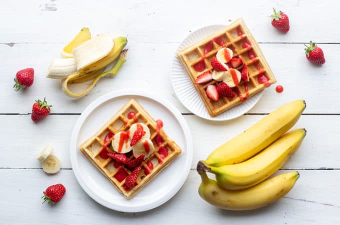 Gaufres à la banane et aux fraises au Thermomix