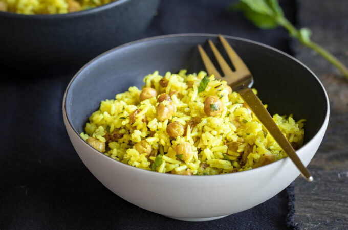 Riz basmati au curry et pois chiches au Thermomix