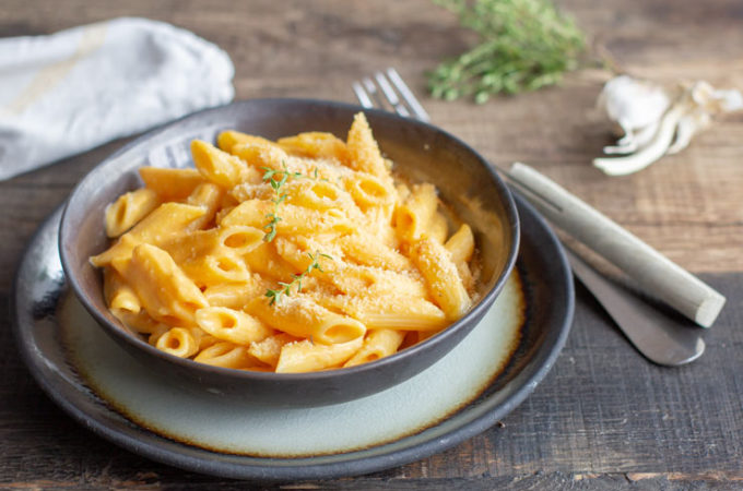 Plat de pâtes penne au Thermomix façon mac'n'cheese