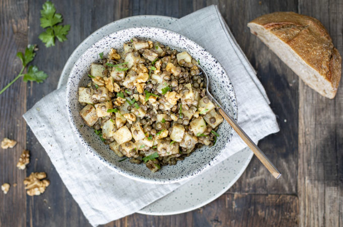 Salade lentille céleri noix et menthe au Thermomix