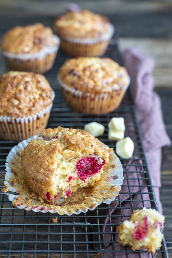 Muffins au chocolat blanc et framboises au Thermomix