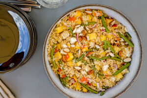 Salade quinoa nectarine feta et haricots verts au Thermomix