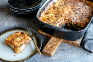 Moussaka végétarienne aux lentilles corail au Thermomix