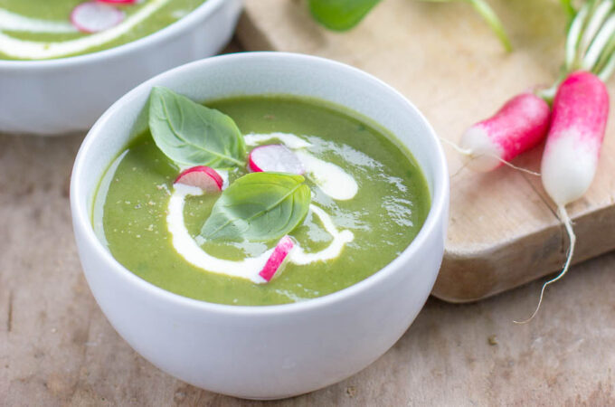 Velouté de courgette aux fanes de radis au Thermomix