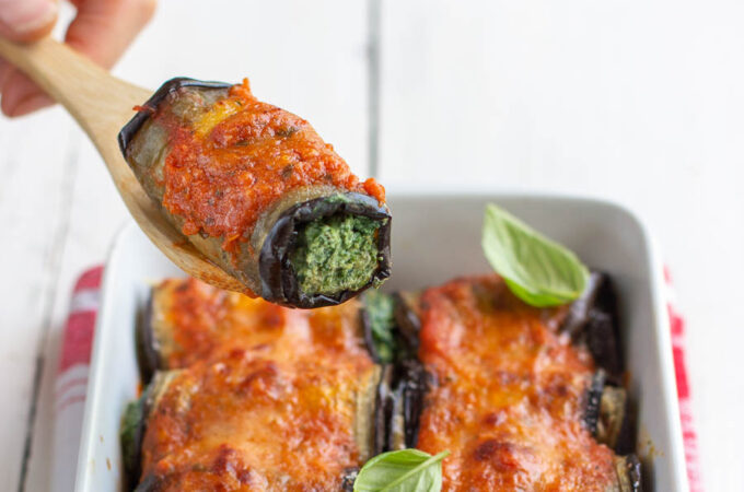 Cannelloni d’aubergine aux épinards et ricotta au Thermomix