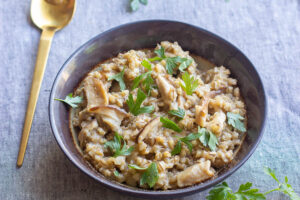 Risotto d’orge mondé aux cèpes au Thermomix