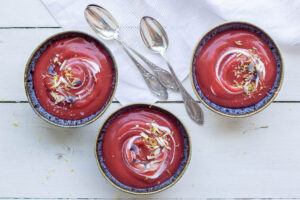 Soupe de fraise et rhubarbe au Thermomix