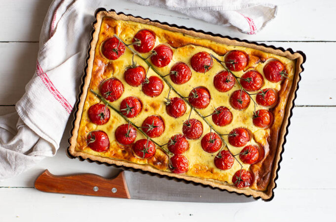 Tarte aux tomates cerises et ricotta au Thermomix