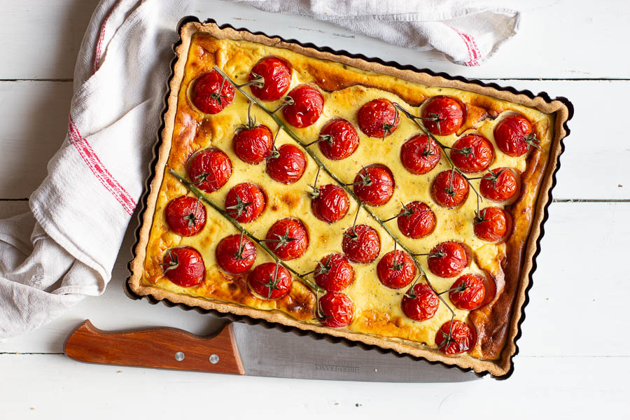 Tarte aux tomates cerises et ricotta au Thermomix