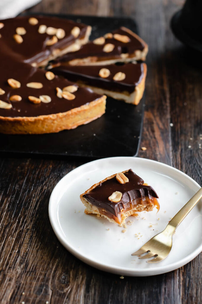 Tarte chocolat caramel aux cacahuètes au Thermomix