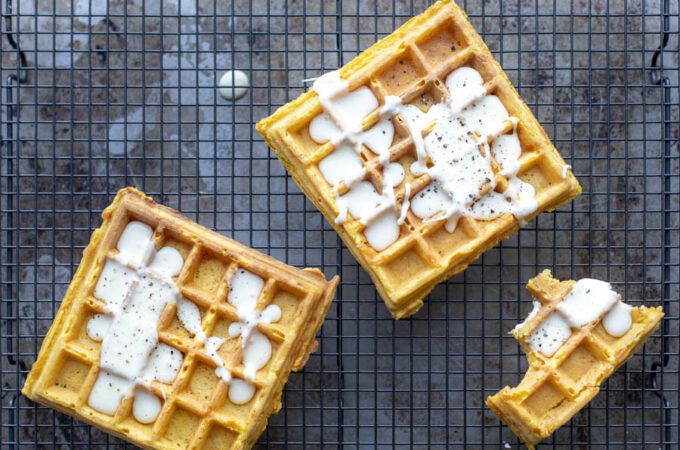 Gaufres de butternut à la crème de camembert au Thermomix