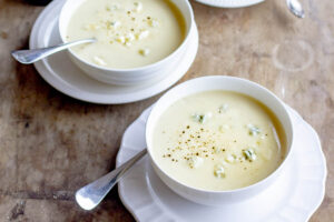 Velouté de céleri-rave au gorgonzola au Thermomix