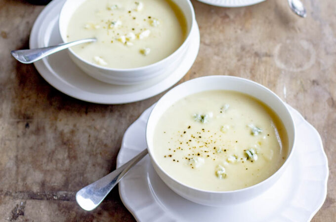 Velouté de céleri-rave au gorgonzola au Thermomix