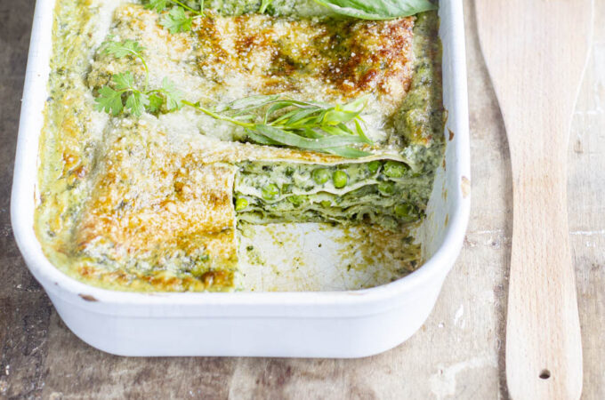 Lasagnes aux herbes et petits pois au Thermomix