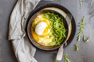 Polenta crémeuse au parmesan et oeufs mollets au Thermomix