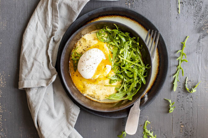 Polenta crémeuse au parmesan et oeufs mollets au Thermomix