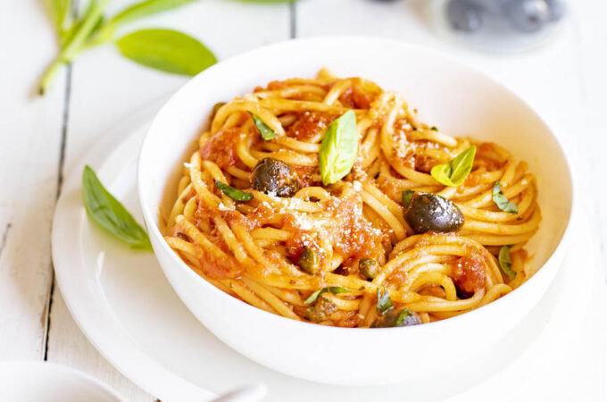 Spaghetti a la puttanesca au Thermomix