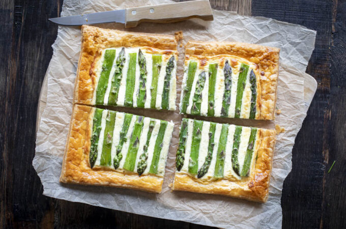 Tarte fine aux asperges au Thermomix