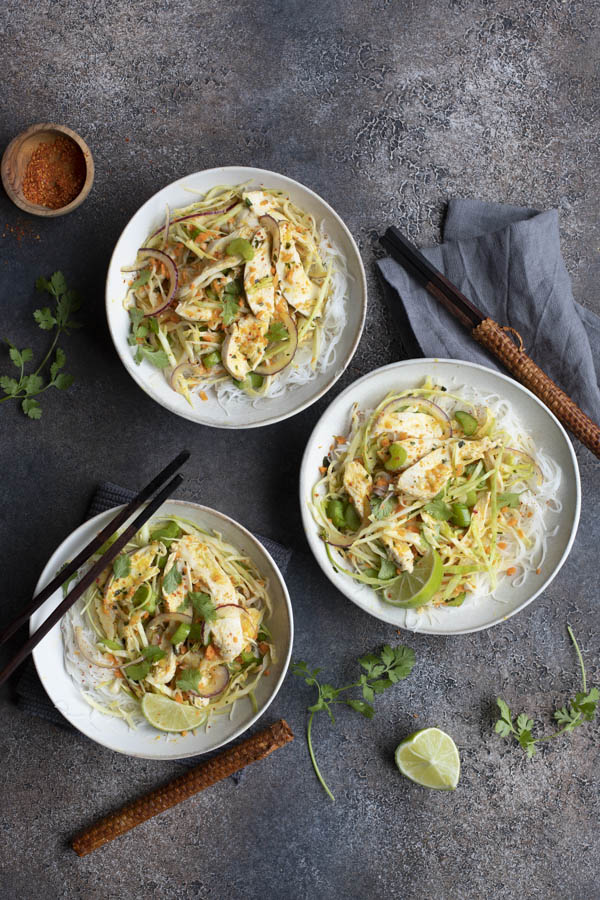 Salade vietnamienne de vermicelles au poulet au Thermomix