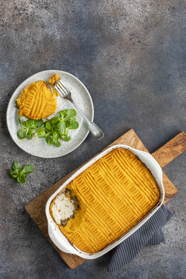 Parmentier végé aux champignons, patate douce et panais au Thermomix