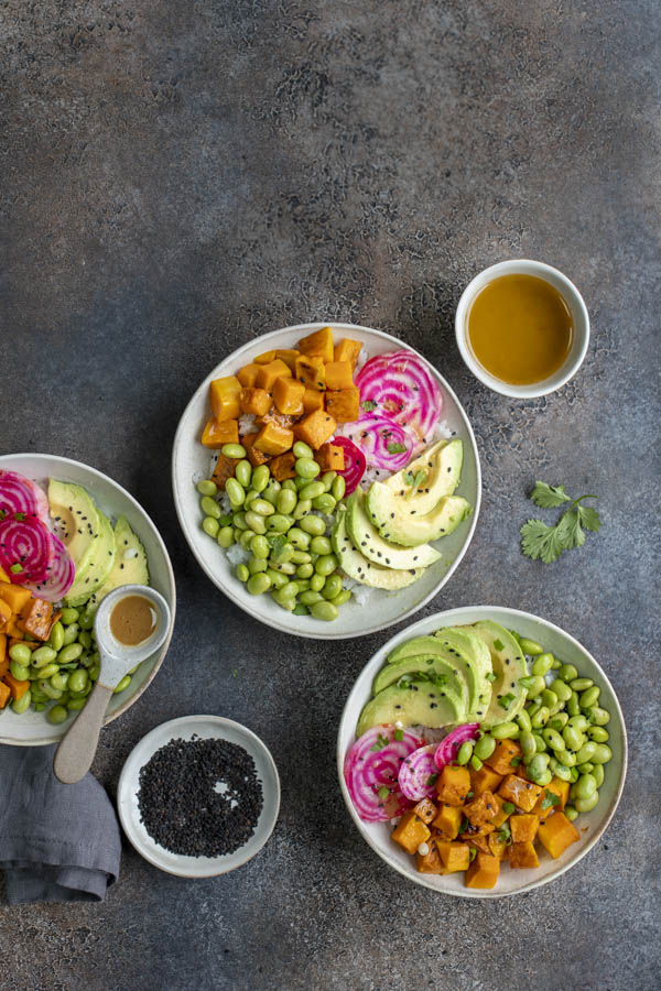 Bowl aux edamame et courge rôtie au Thermomix