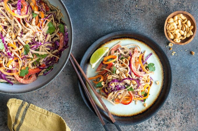 Salade de nouilles soba à la coriandre et aux cacahuètes au Thermomix