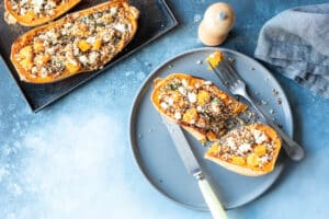 Butternuts farcies au quinoa, blettes et feta au Thermomix