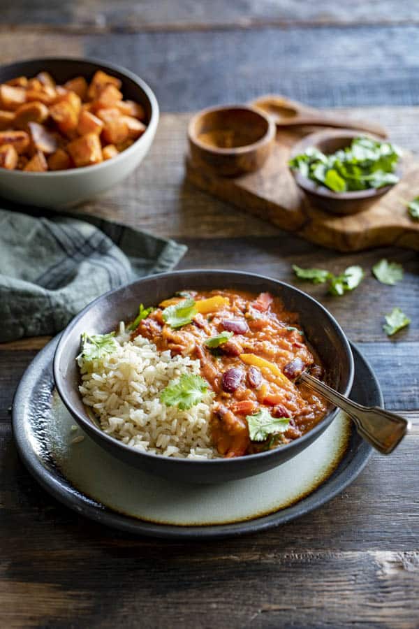 Assiette de chili sin carne au Thermomix