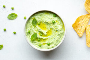 Dip aux petits pois, menthe et ricotta au Thermomix