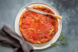 Tatin de tomates au parmesan et caramel balsamique au Thermomix