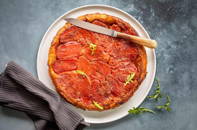 Tatin de tomates au parmesan et caramel balsamique au Thermomix