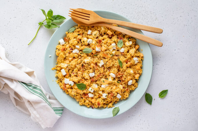 Salade de couscous au melon, mozzarella et tomates séchées au Thermomix