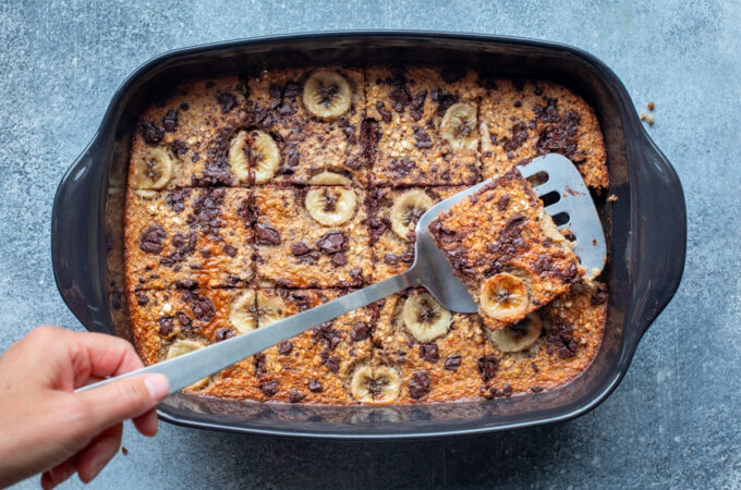 Porridge au four à la banane et au chocolat au Thermomix