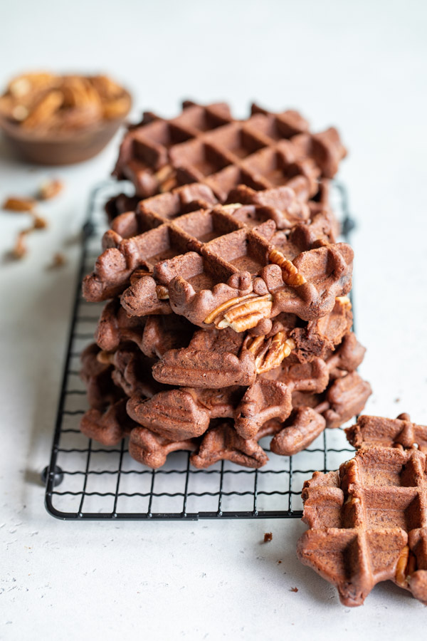 Gaufres brownies aux noix de pécan au Thermomix de Yummix