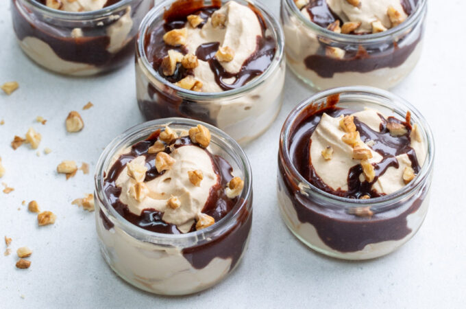 Mousse au café, sauce tahin et chocolat au Thermomix
